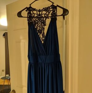 Stunning dark blue evening dress